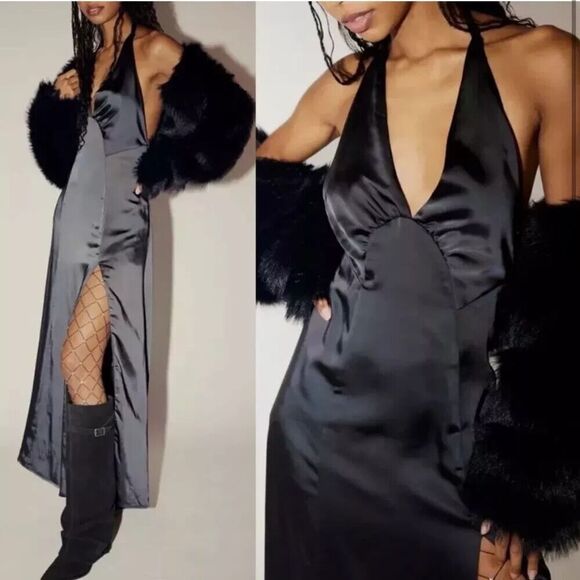 $250 NWT Free People Women's Dance 'Till Dawn Party Slip Dress Black Sz M NEW - Picture 2 of 8